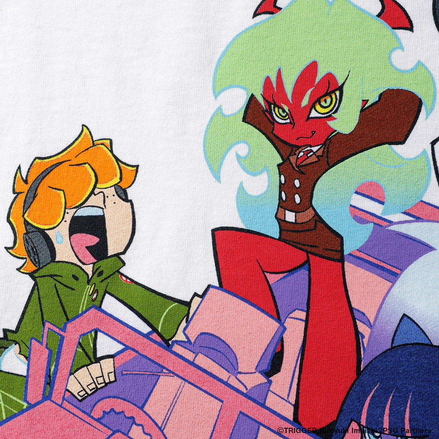 New PANTY & STOCKING with GARTERBELT × GEEKS RULE SILKSCREEN PRINTING TSHIRTS / WHITE
