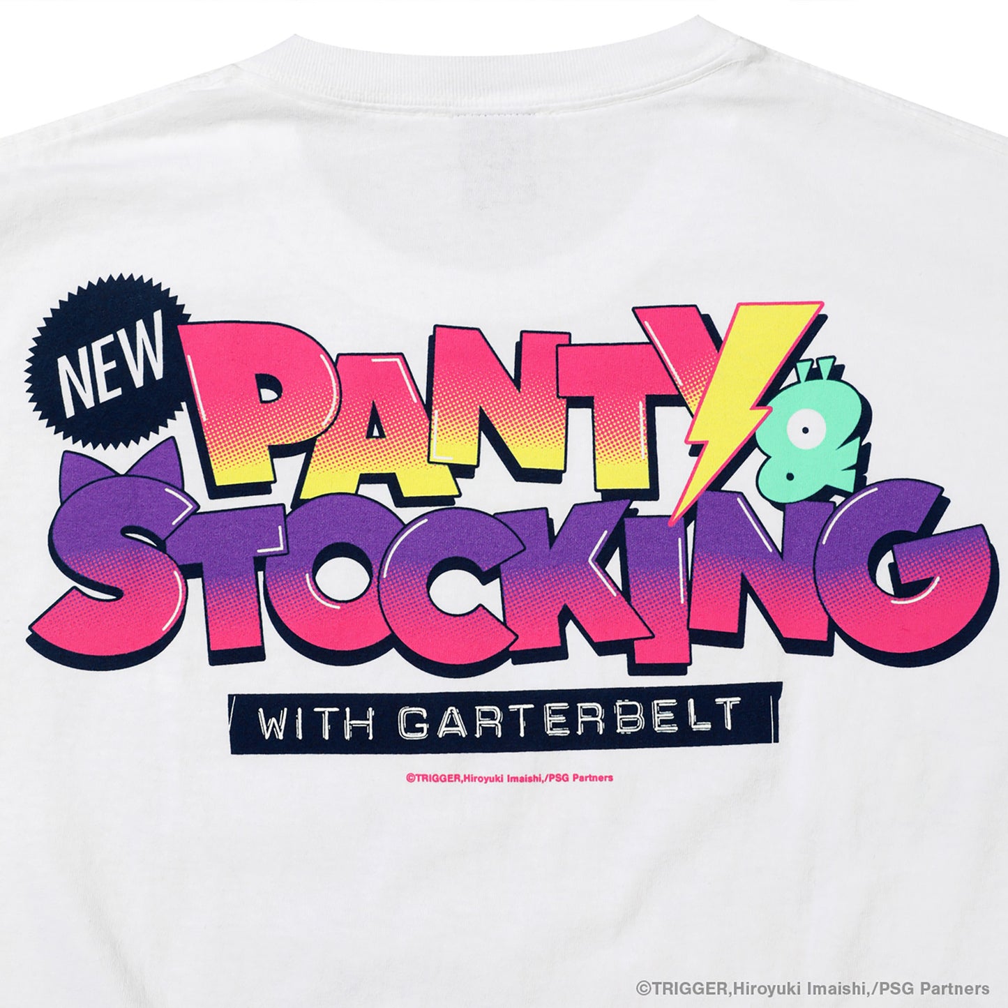 New PANTY & STOCKING with GARTERBELT × GEEKS RULE SILKSCREEN PRINTING TSHIRTS / WHITE