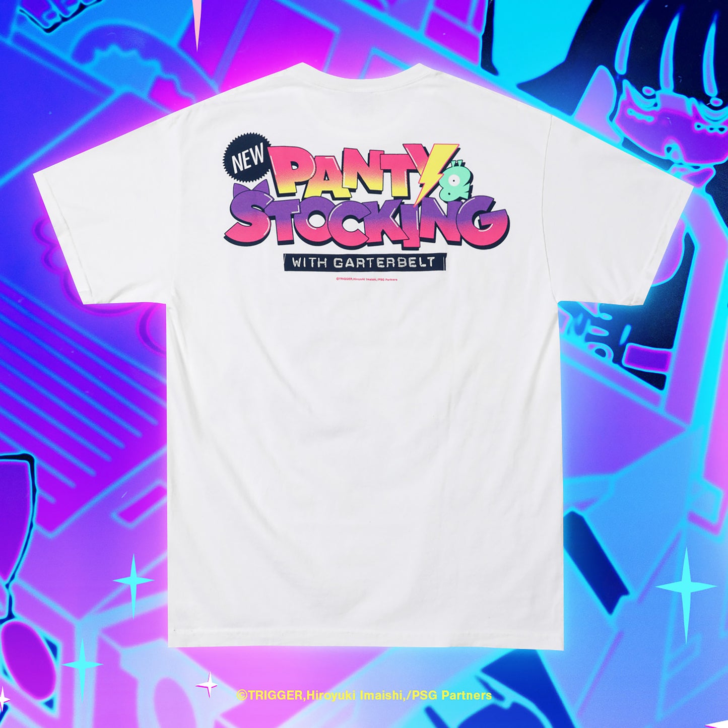 New PANTY & STOCKING with GARTERBELT × GEEKS RULE SILKSCREEN PRINTING TSHIRTS / WHITE