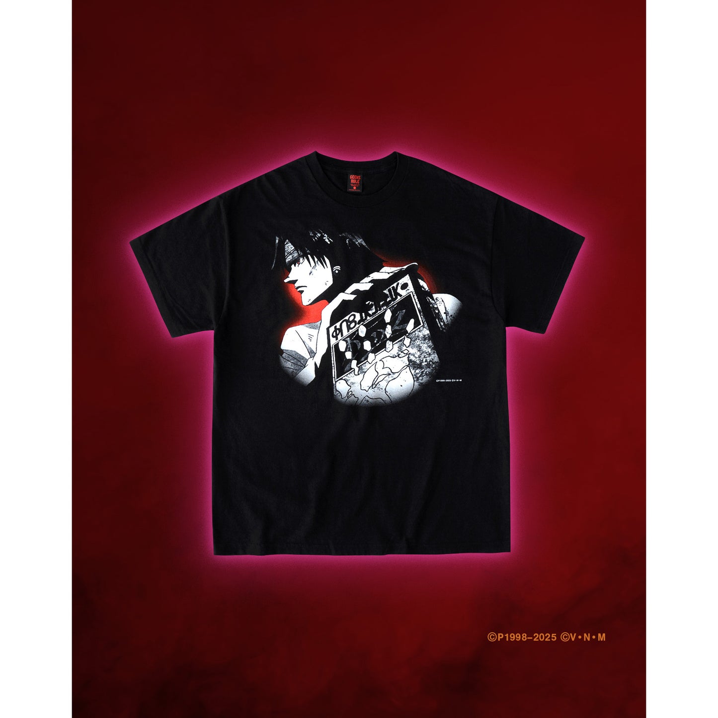 HUNTERxHUNTER x GEEKS RULE SILKSCREEN PRINTING T SHIRT "クロロ" / BLACK