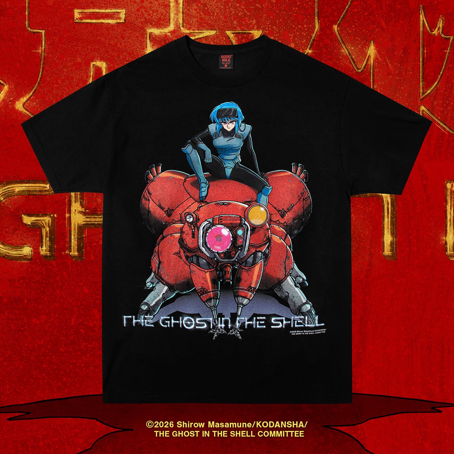 攻殻機動隊 THE GHOST IN THE SHELL | GEEKS RULE SILKSCREEN PRINTING T SHIRT vol.01 / BLACK