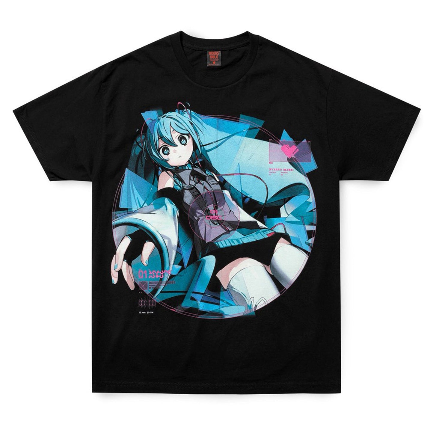 HATSUNE MIKU(Aiobahn ) × GEEKS RULE SILKSCREEN T-SHIRT / BLACK