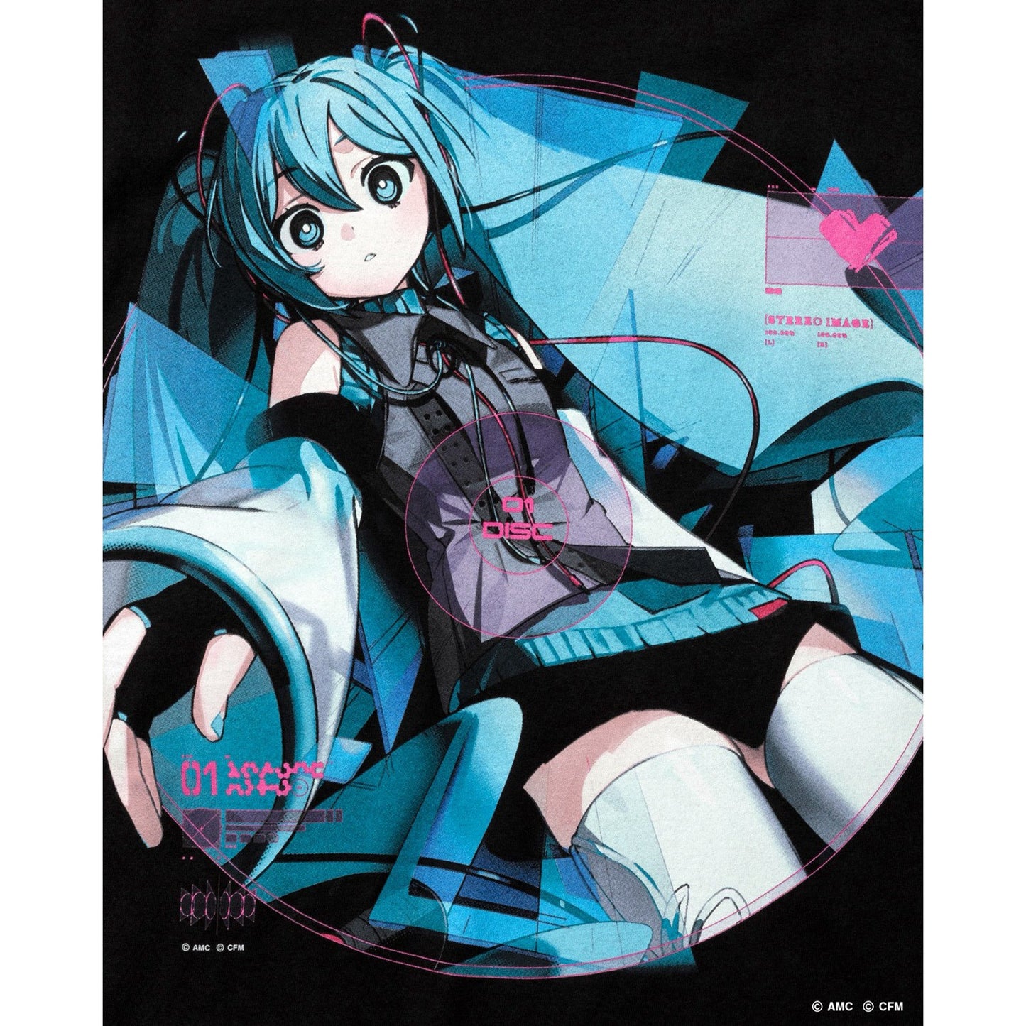 HATSUNE MIKU(Aiobahn ) × GEEKS RULE SILKSCREEN T-SHIRT / BLACK