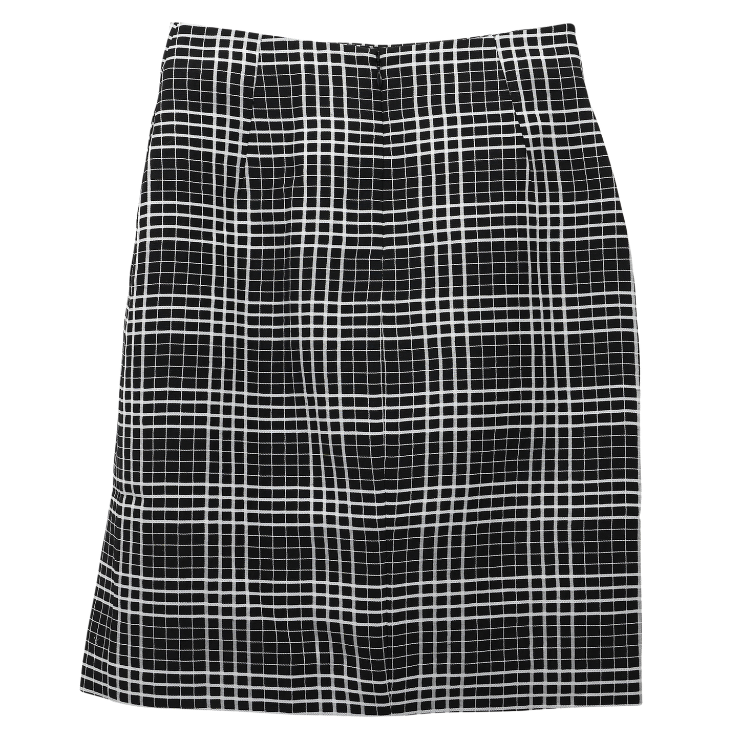 PENCIL SKIRT LINEN CHECK / BLACK CREAM