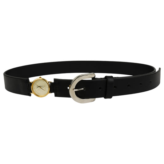 VINTAGE WATCH BELT -WIDE- / BLACK