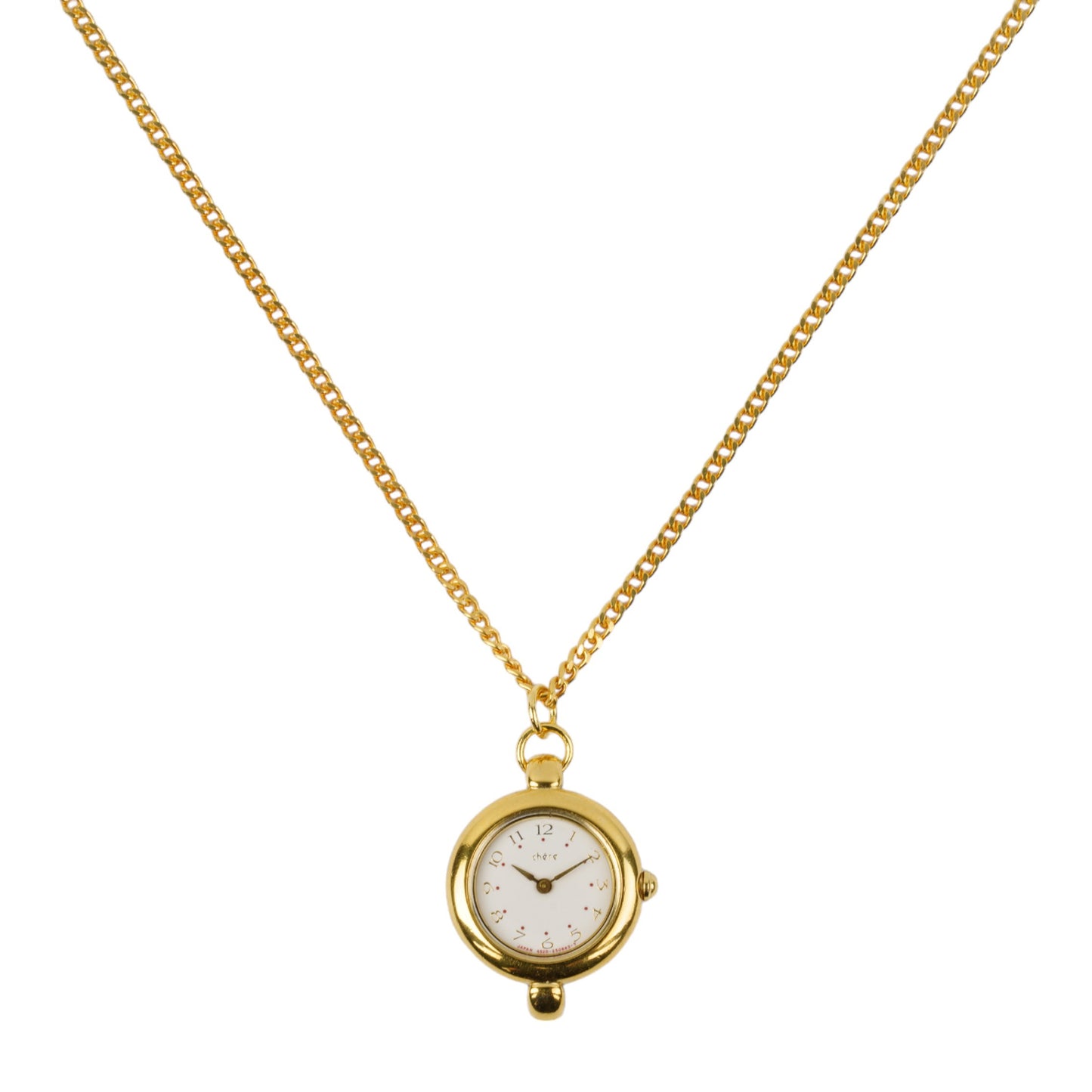 VINTAGE WATCH NECKLACE / GOLD