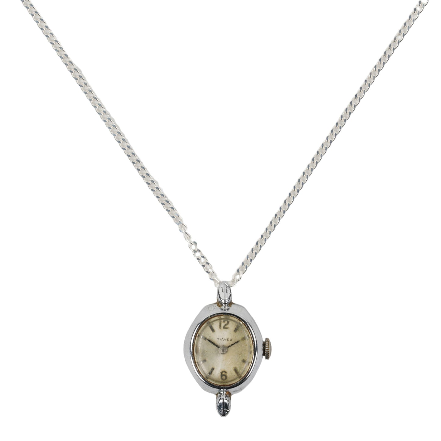 VINTAGE WATCH NECKLACE / SILVER