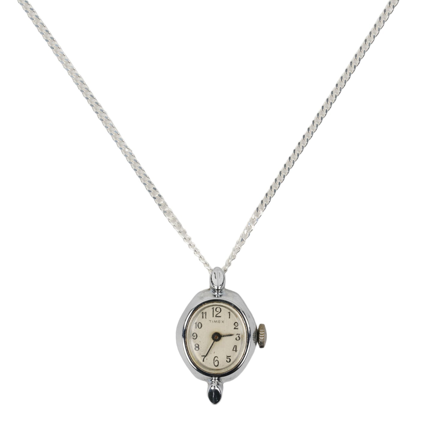 VINTAGE WATCH NECKLACE / SILVER