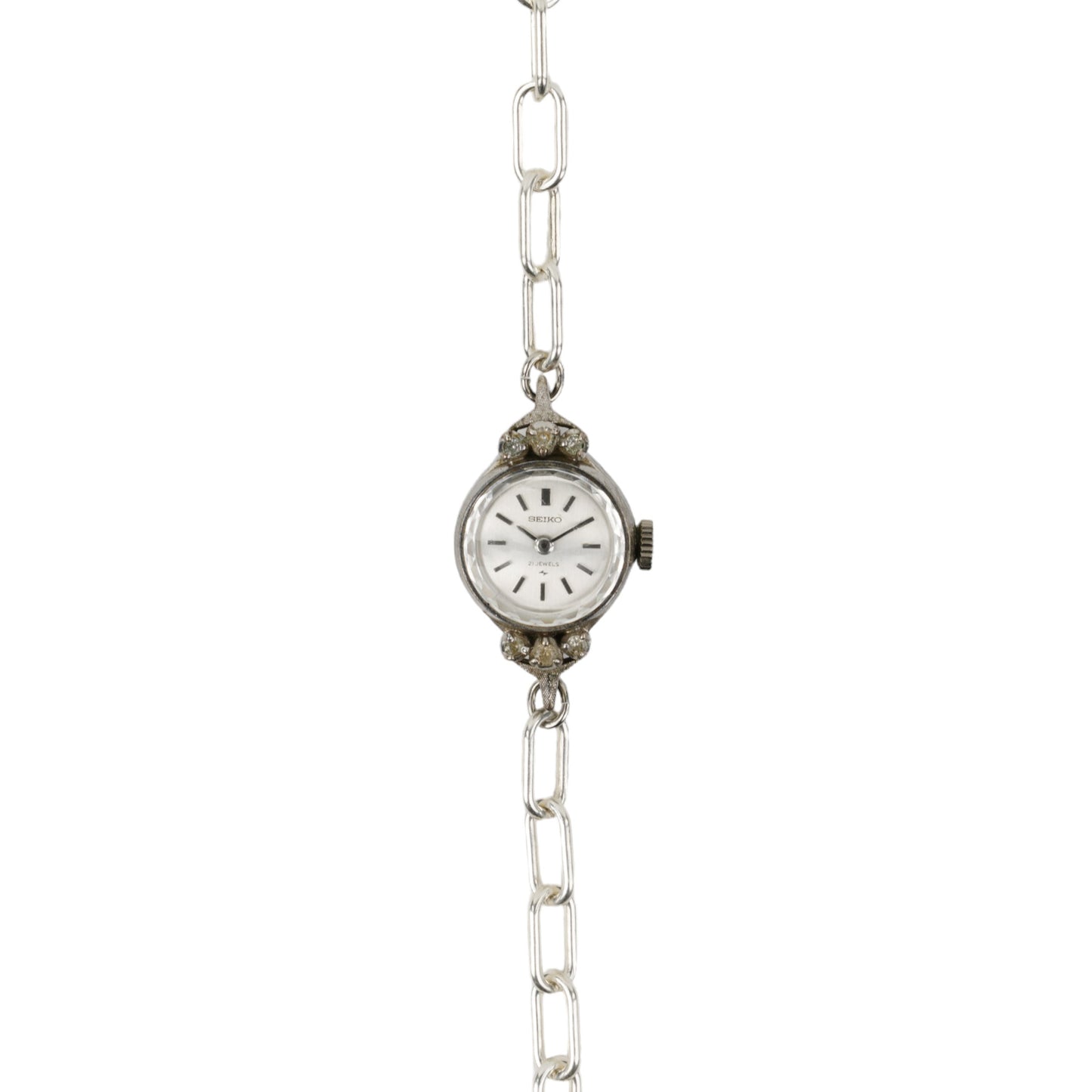 TRIPLED WATCH NECKLACE / SILVER