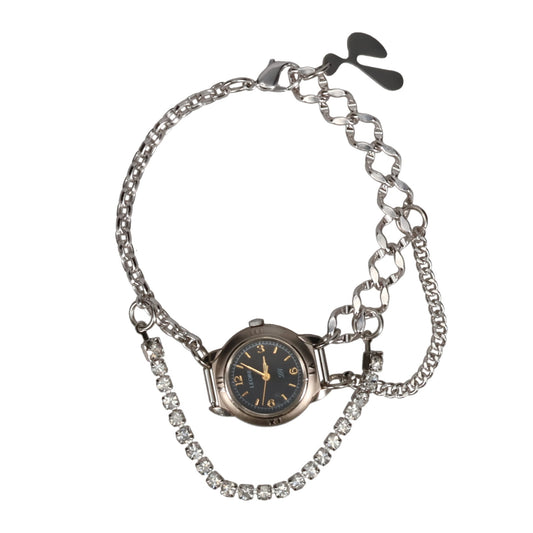 MIX CHAIN WATCH BRACELET / SILVER