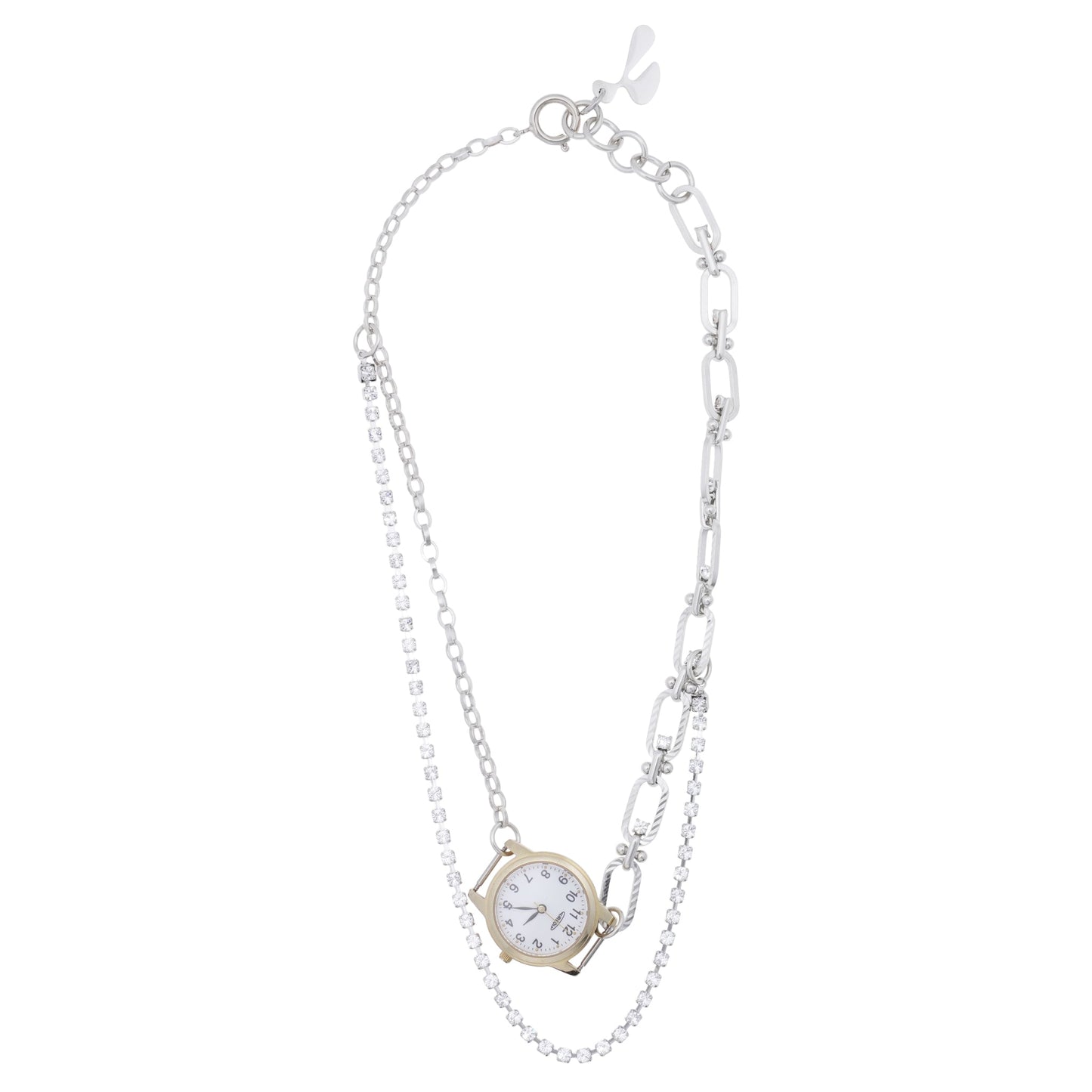 FUSION WATCH NECKLACE / SILVER