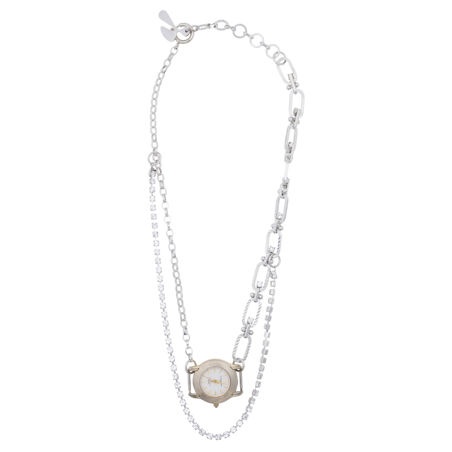 FUSION WATCH NECKLACE / SILVER