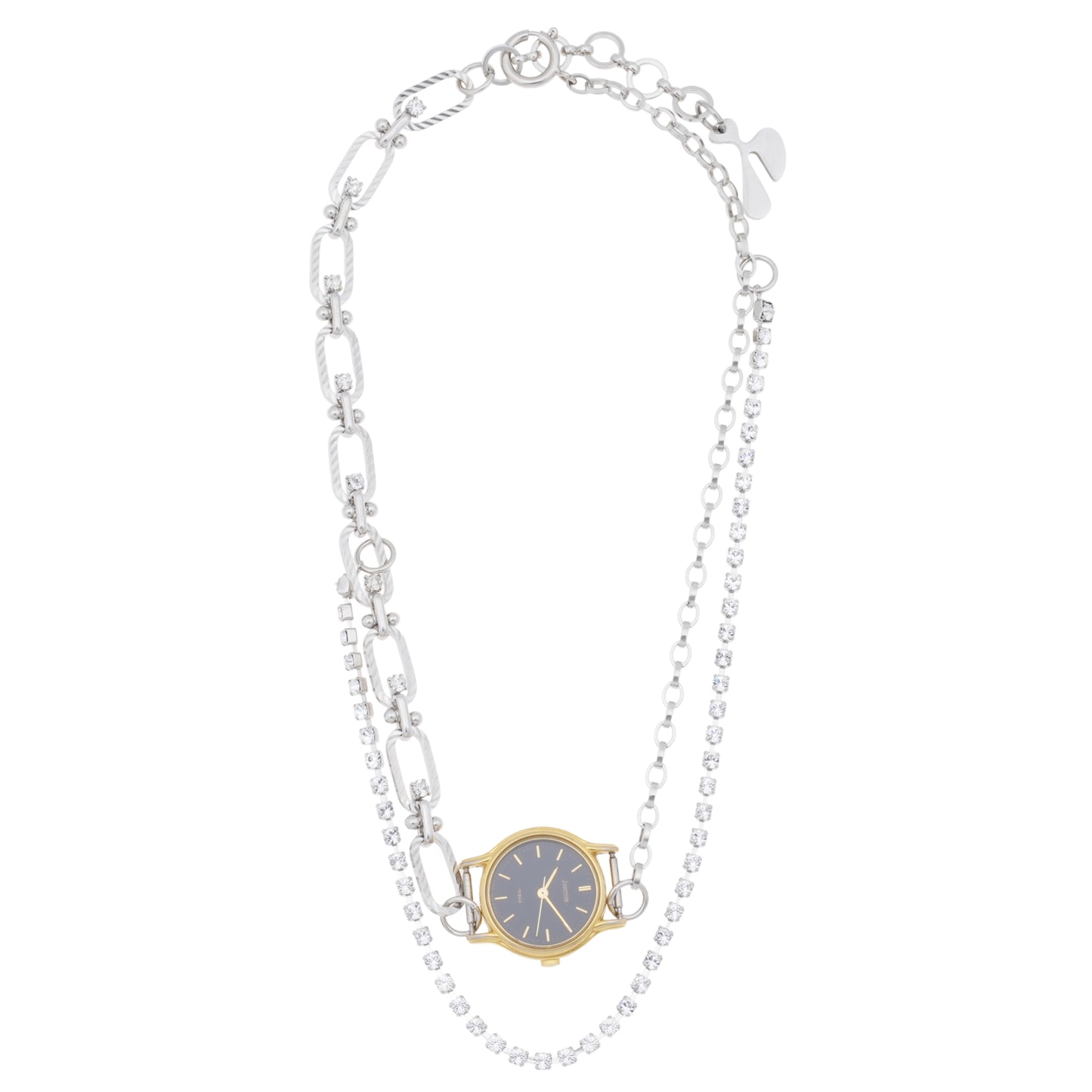 FUSION WATCH NECKLACE / SILVER