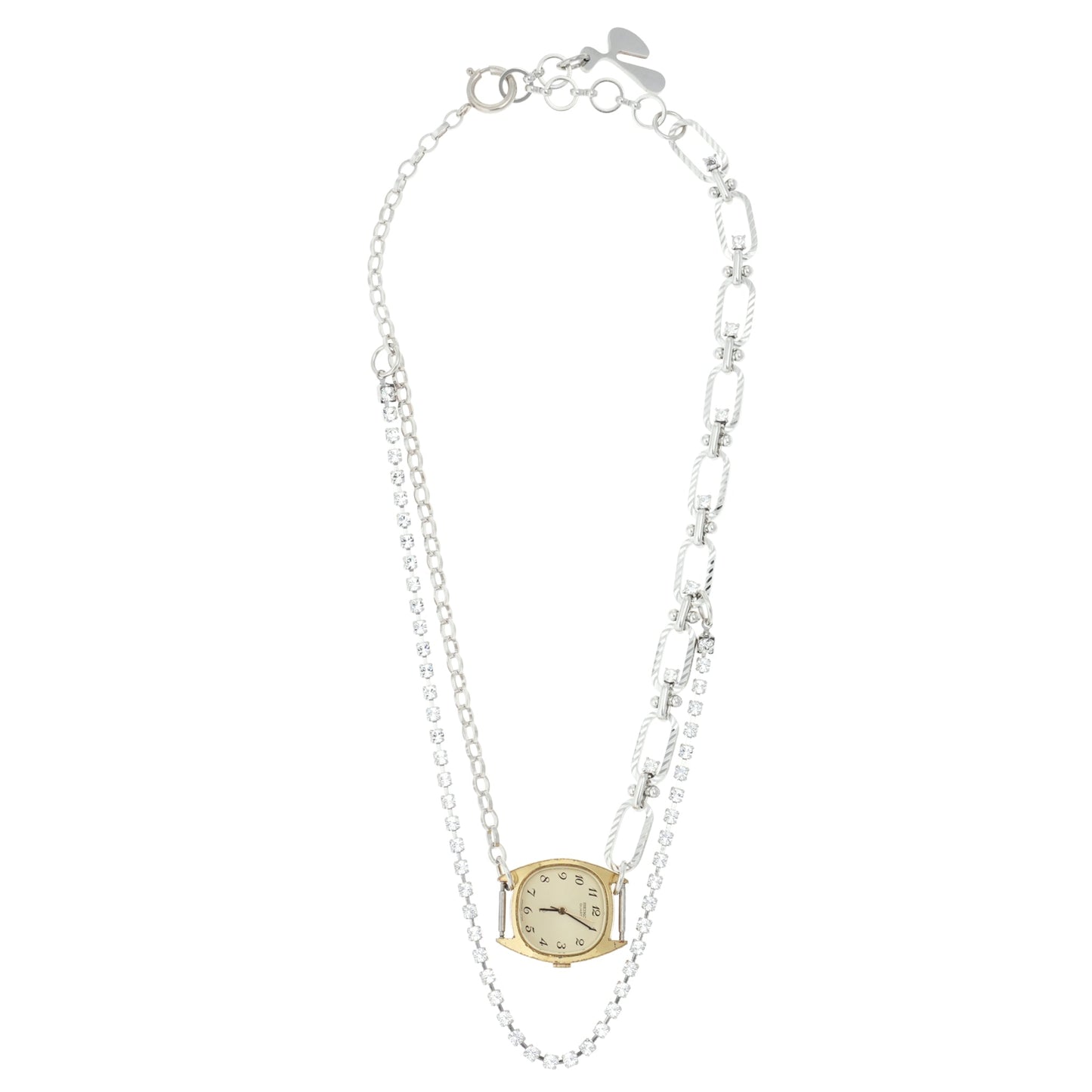 FUSION WATCH NECKLACE / SILVER