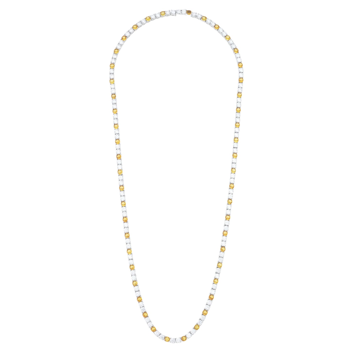 SIGNAL TENNIS NECKLACE / SILVER/AMBER