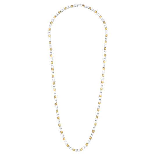 SIGNAL TENNIS NECKLACE / SILVER/AMBER