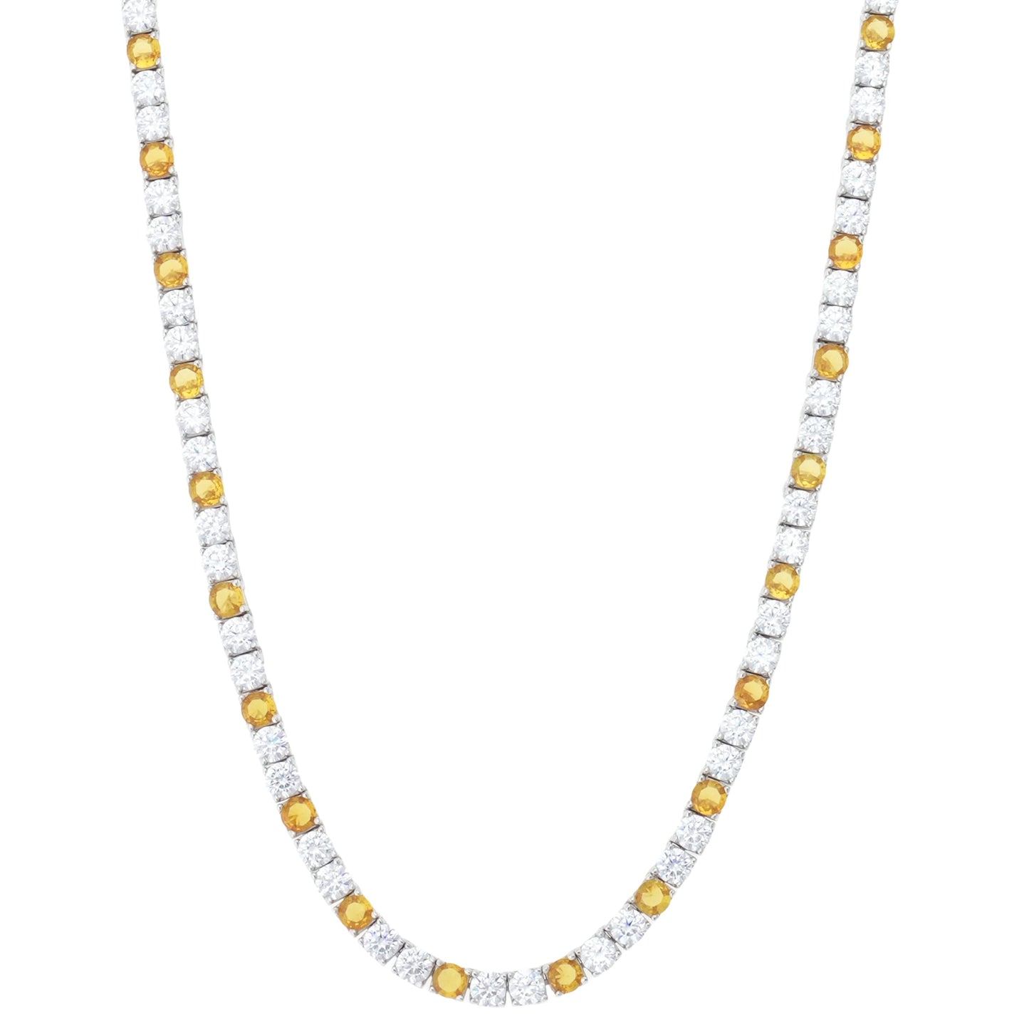 SIGNAL TENNIS NECKLACE / SILVER/AMBER