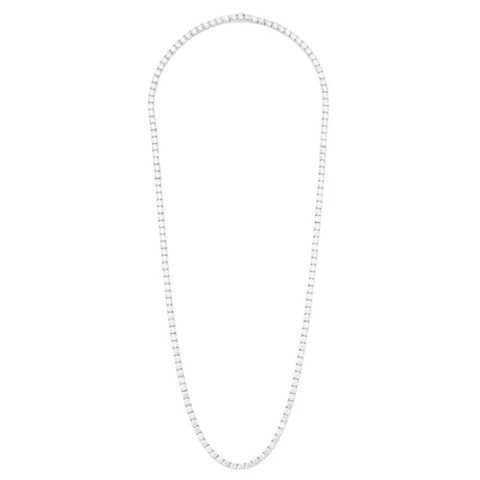 SIGNAL TENNIS NECKLACE / SILVER/CLEAR