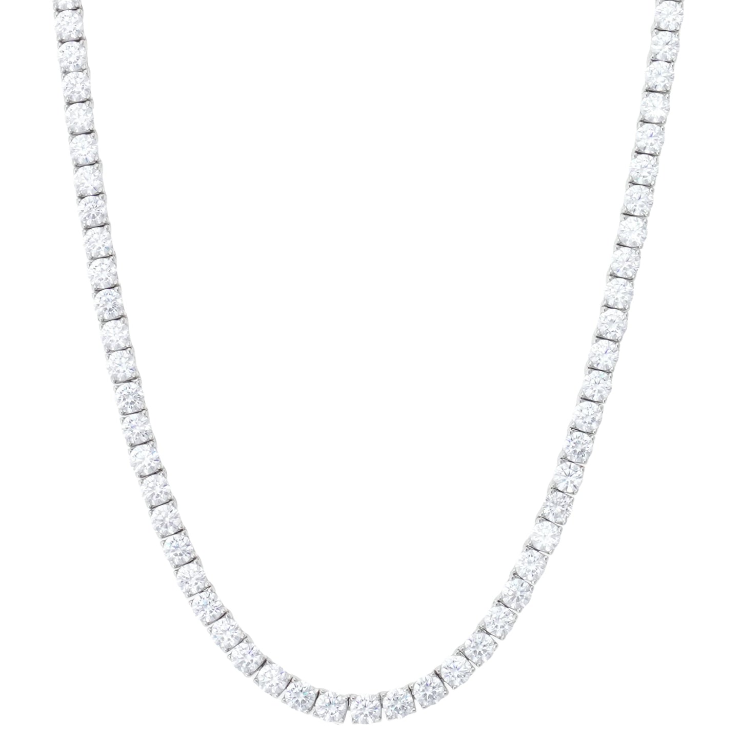 SIGNAL TENNIS NECKLACE / SILVER/CLEAR