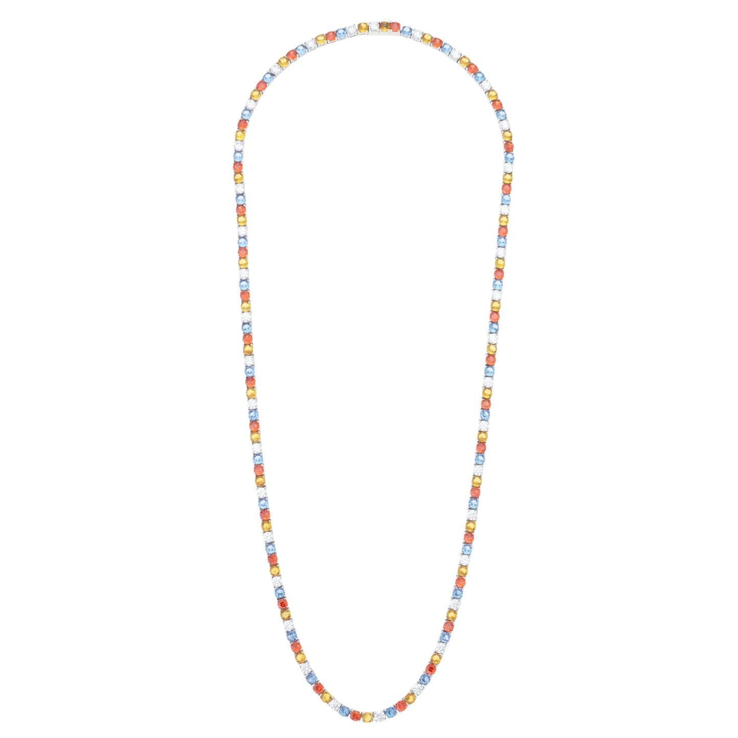 SIGNAL TENNIS NECKLACE / SILVER/MULTI
