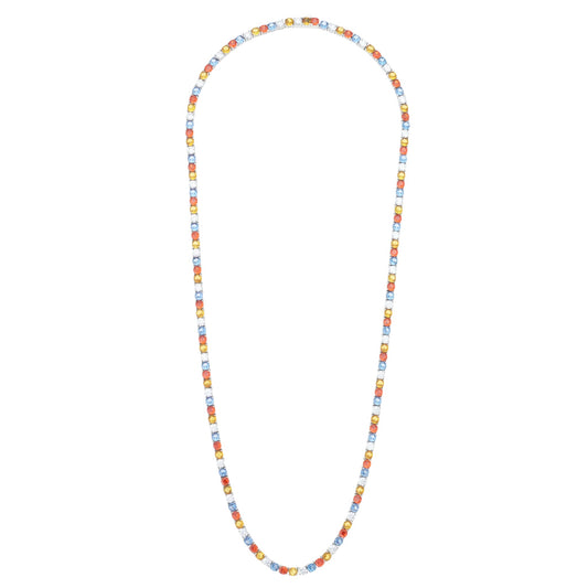 SIGNAL TENNIS NECKLACE / SILVER/MULTI
