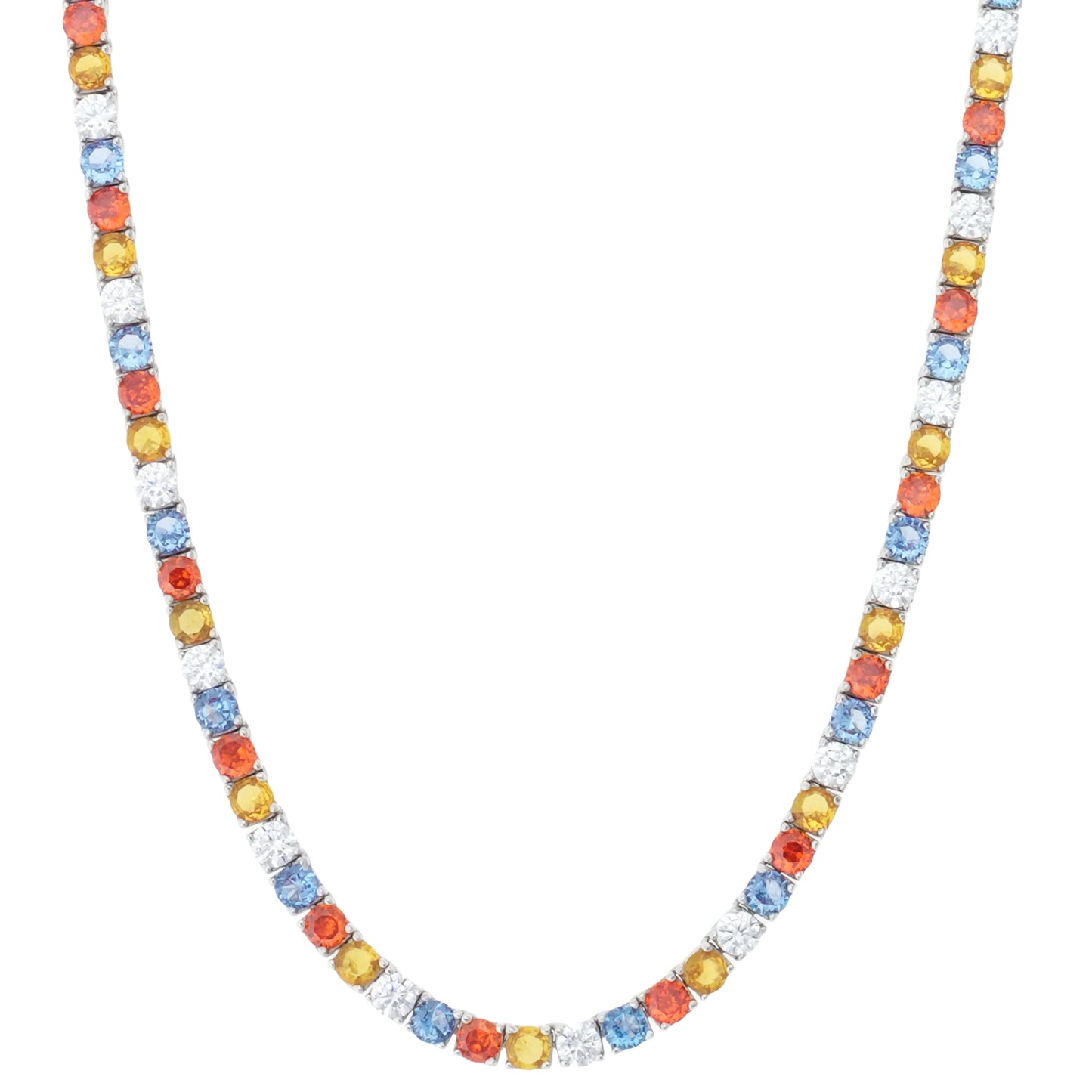 SIGNAL TENNIS NECKLACE / SILVER/MULTI