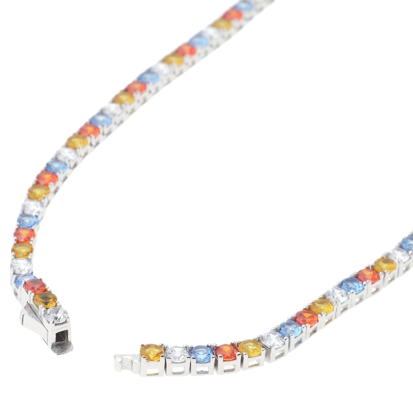 SIGNAL TENNIS NECKLACE / SILVER/MULTI