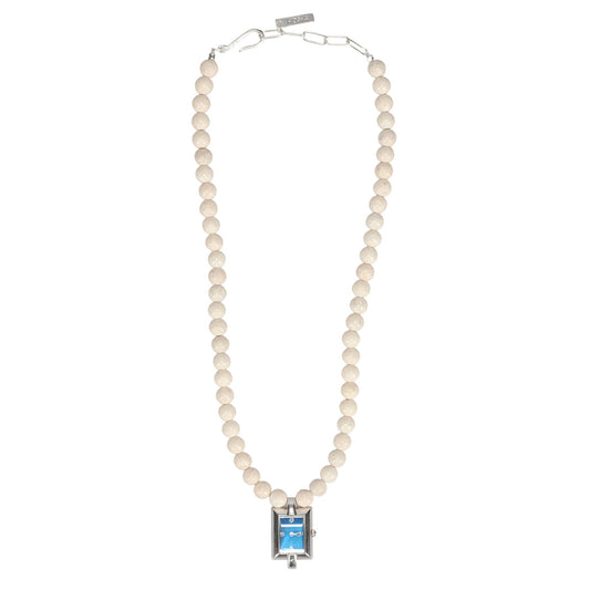 ORBIT WATCH NECKLACE - RIVERSTONE / BEIGE