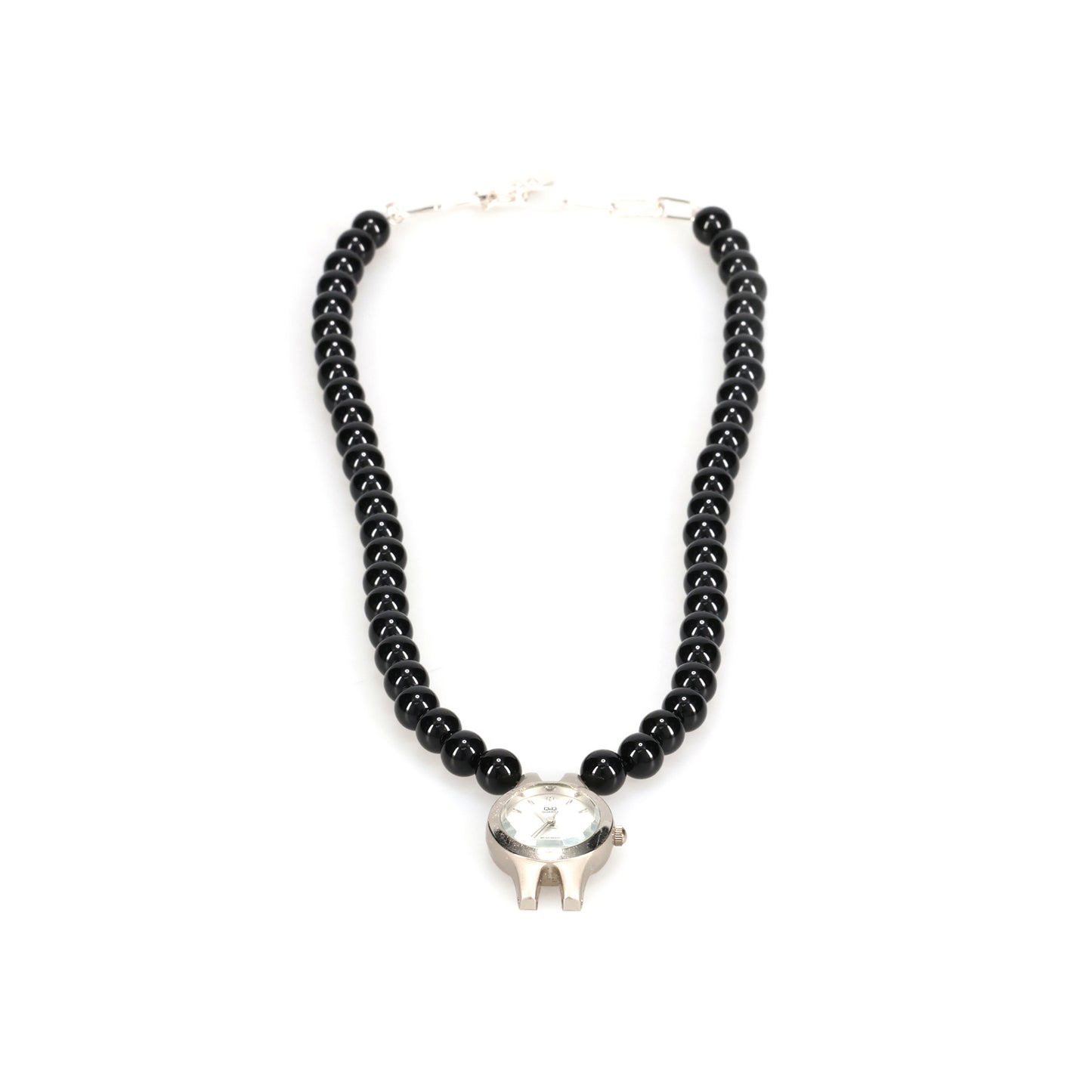 ORBIT WATCH NECKLACE - ONYX / BLACK