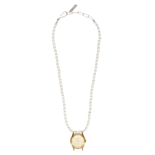 ORBIT WATCH NECKLACE - PEARL / PEARL