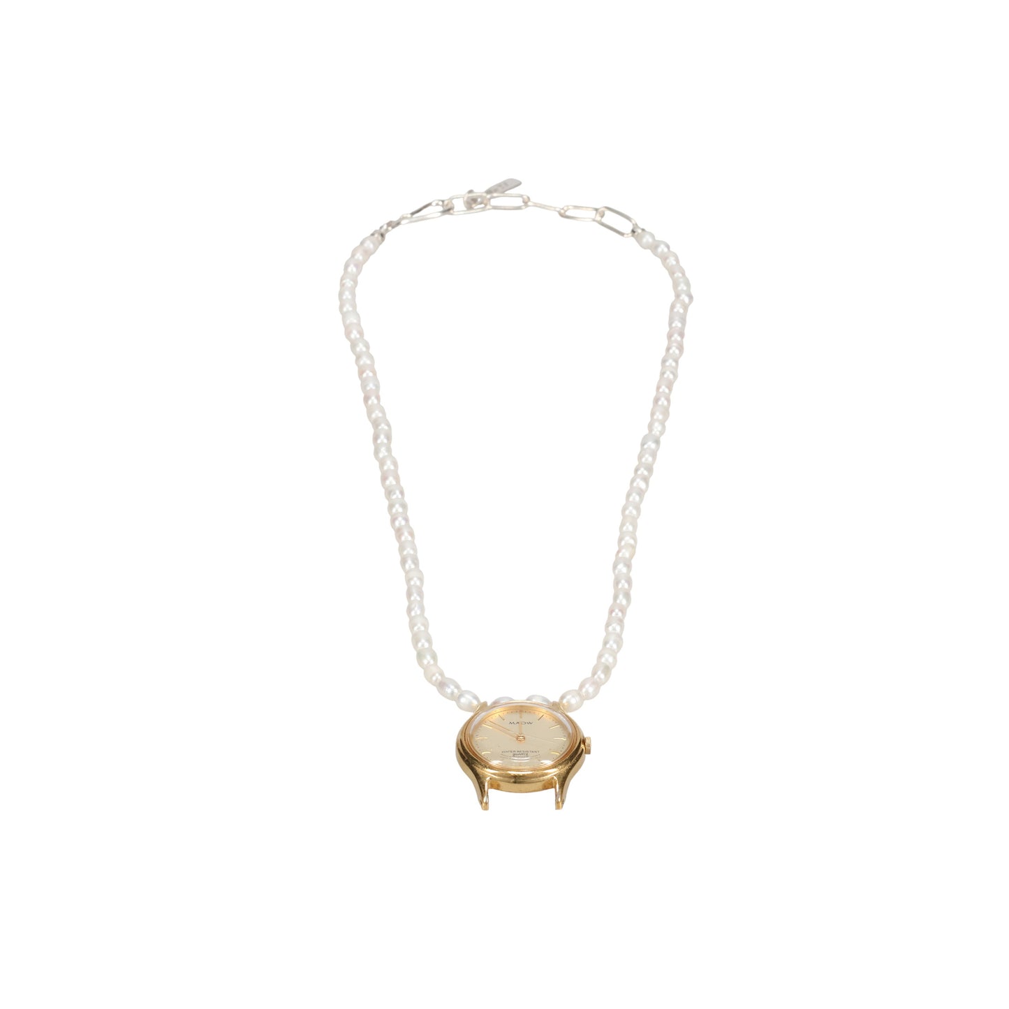 ORBIT WATCH NECKLACE - PEARL / PEARL