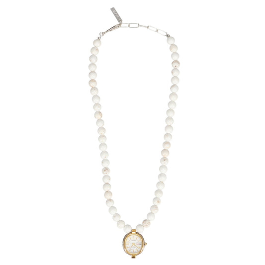 ORBIT WATCH NECKLACE - MAGNESITE / WHITE