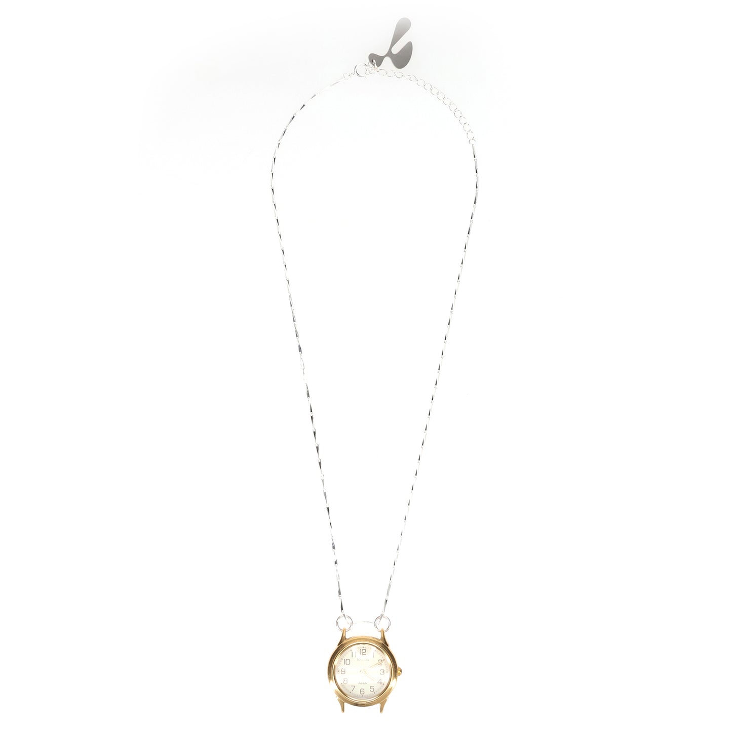 TINY WATCH NECKLACE / SILVER