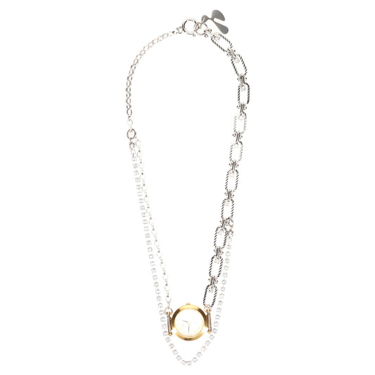 FUSION WATCH NECKLACE / SILVER
