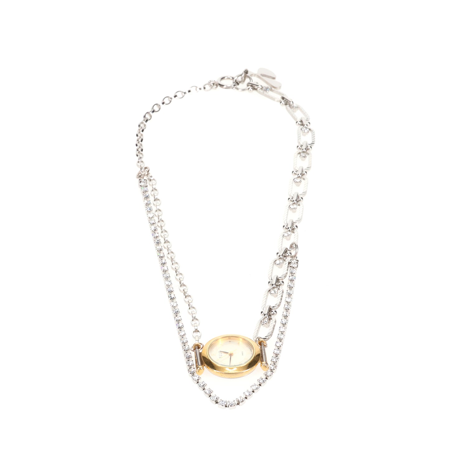 FUSION WATCH NECKLACE / SILVER