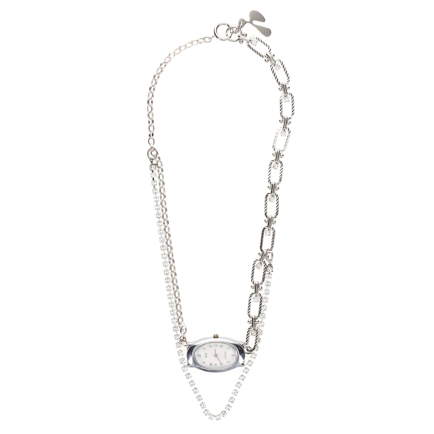 FUSION WATCH NECKLACE / SILVER