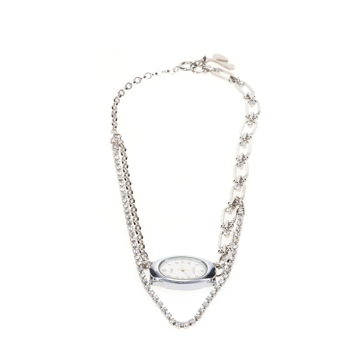 FUSION WATCH NECKLACE / SILVER