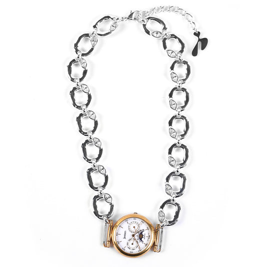 PRISM WATCH NECKLACE / SILVER