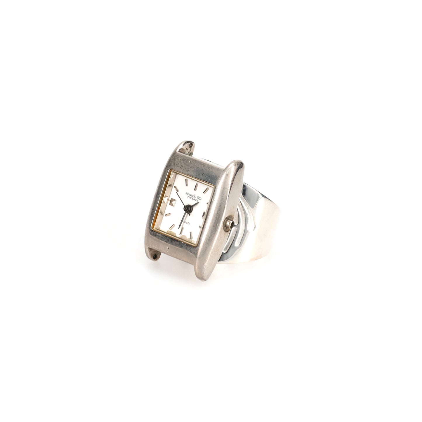 VINTAGE WATCH RING / SILVER