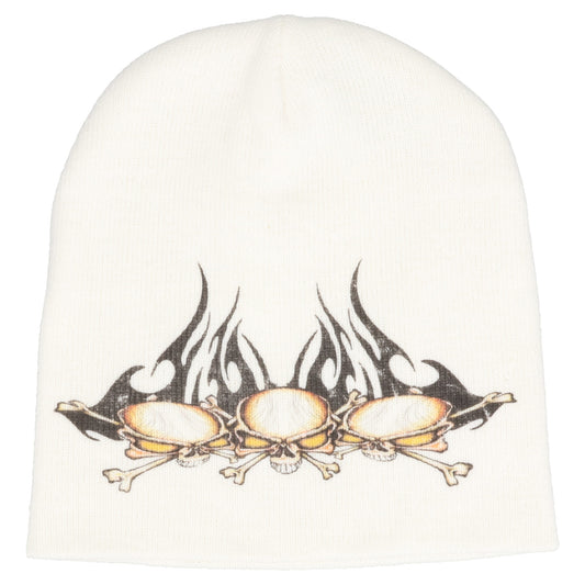 TRIBAL SKULLZ BEANIE / WHITE