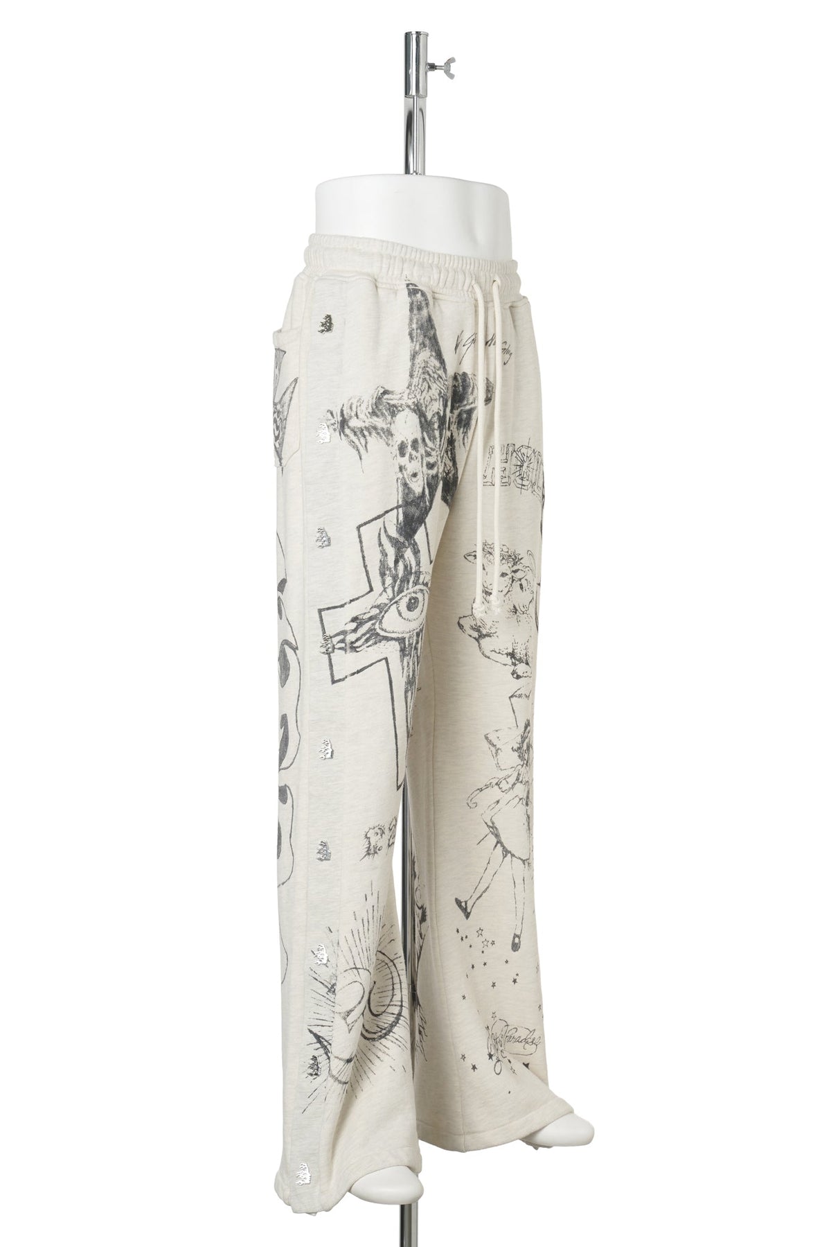 GRAFFITTI MIRROR FACE SWEATPANTS / GREY
