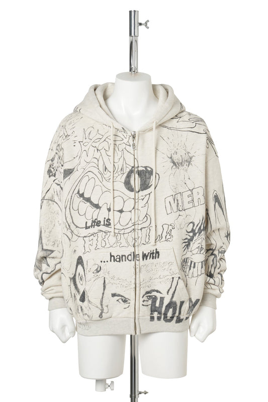 GRAFFITTI ZIP-UP / GREY