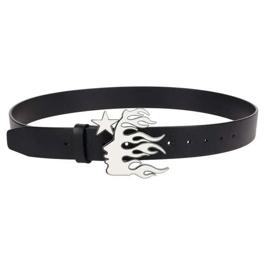 HELLSTAR "FLAME GIRL" LOGO BELT / BLACK