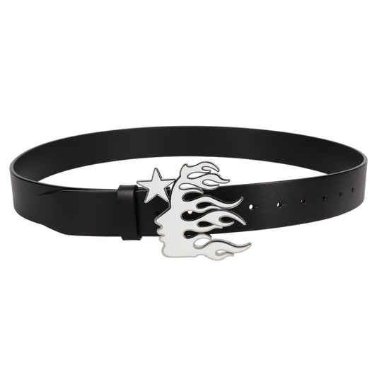 HELLSTAR "FLAME GIRL" LOGO BELT / BLACK