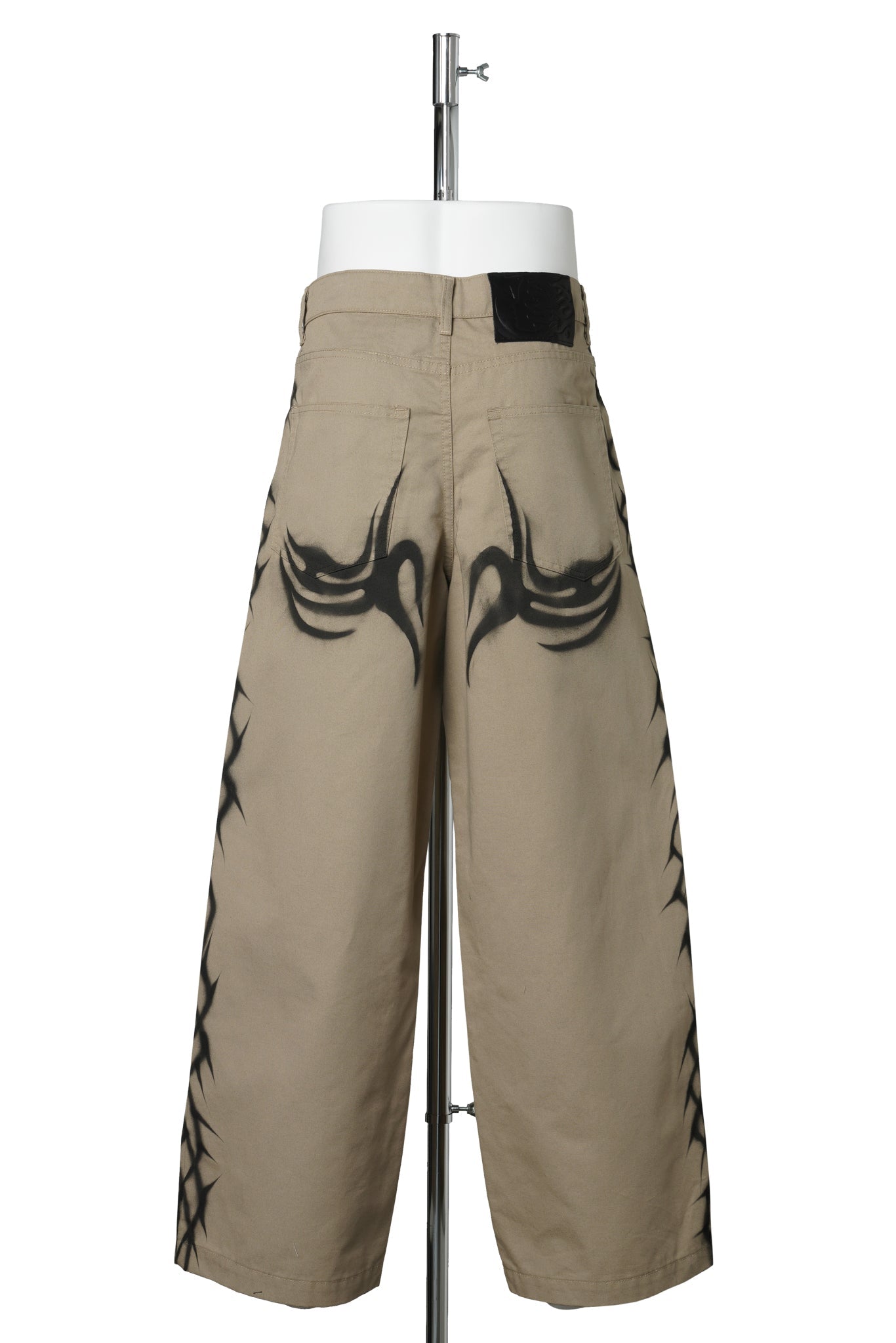 KHAKI TRIBAL AIRBRUSHED PANTS / BROWN