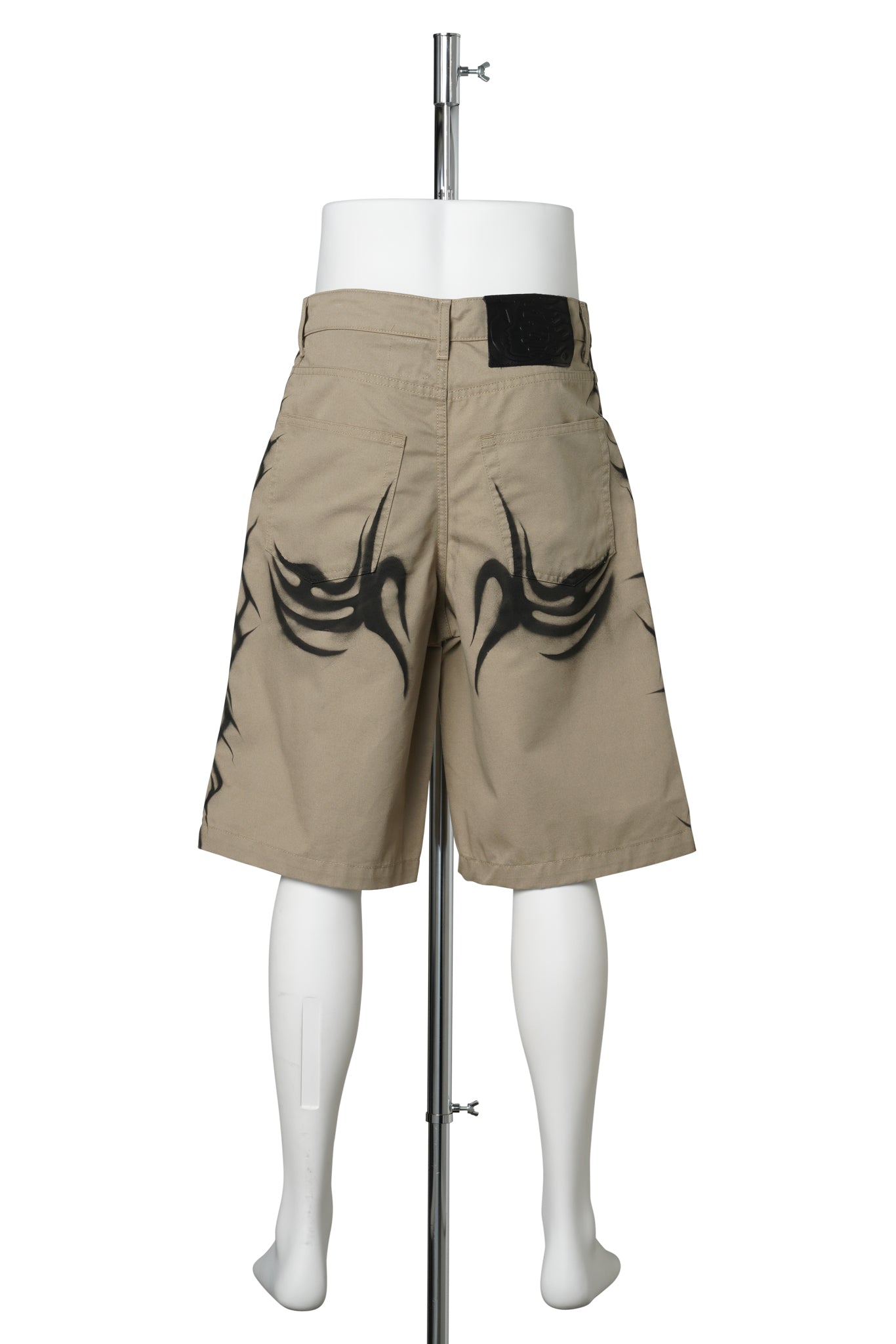 KHAKI TRIBAL AIRBRUSHED SHORTS / BROWN