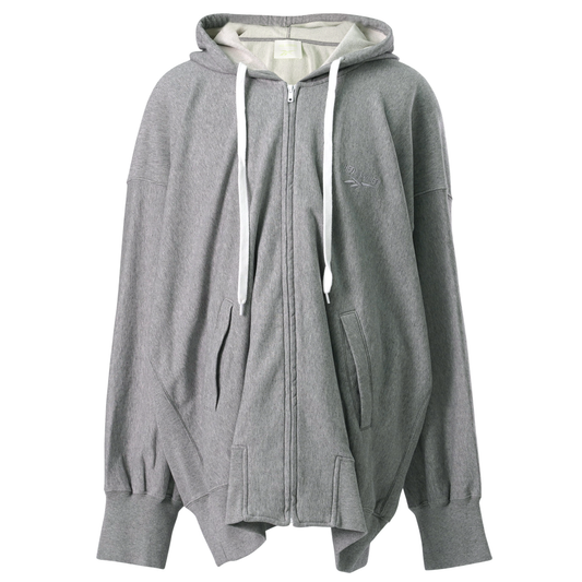 ZIPPED HOODIE / GREY MELANGE