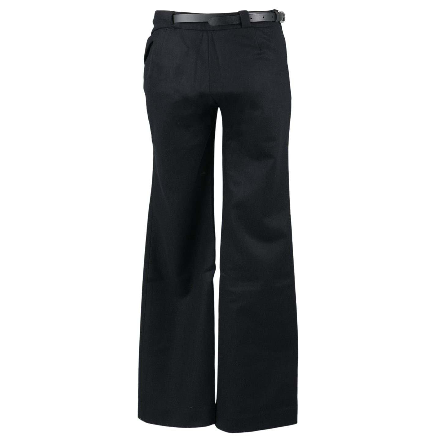 CINCHED POCKET PANTS w/ LEATHER BELT / BLACK