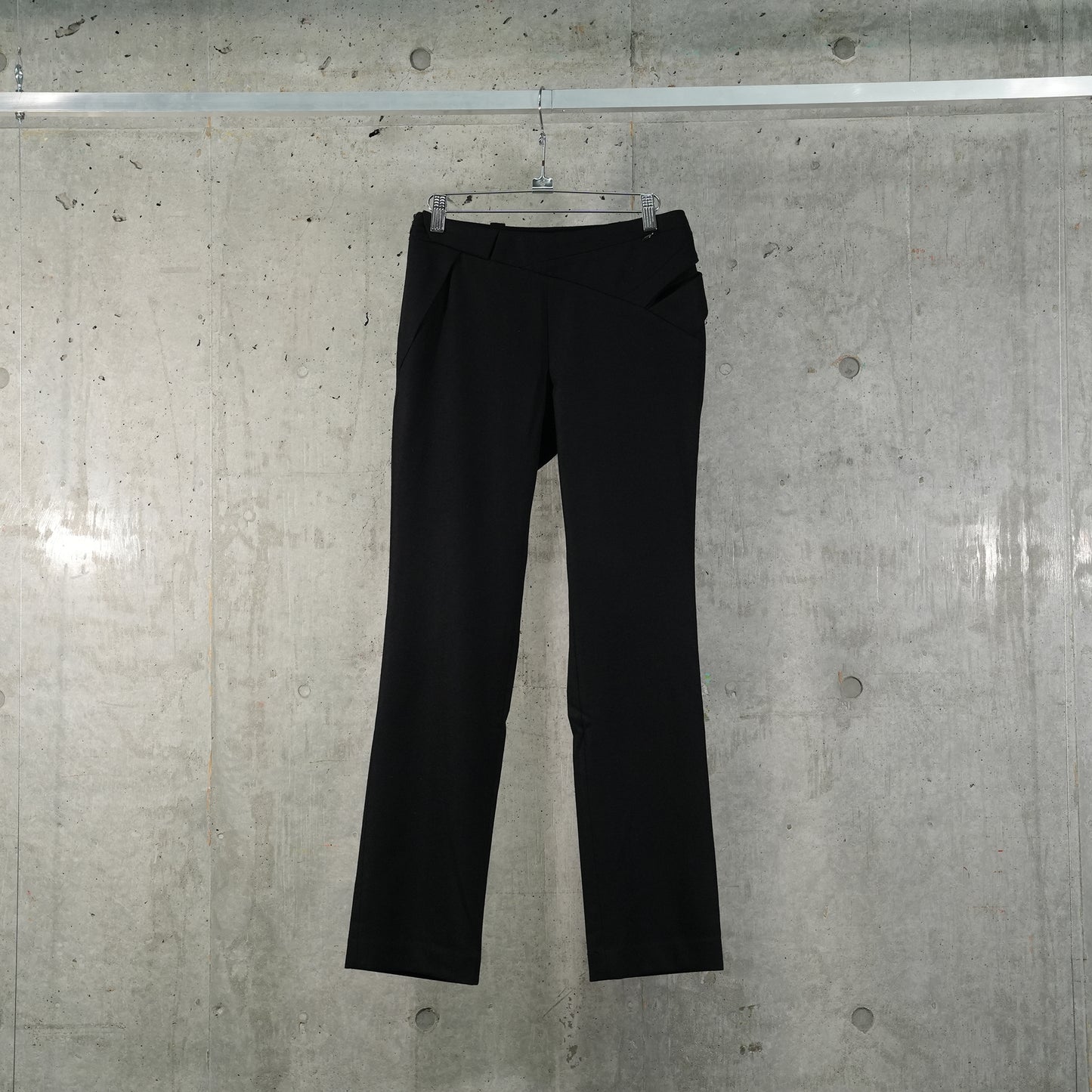 CINCHED POCKET PANTS w/ LEATHER BELT / BLACK