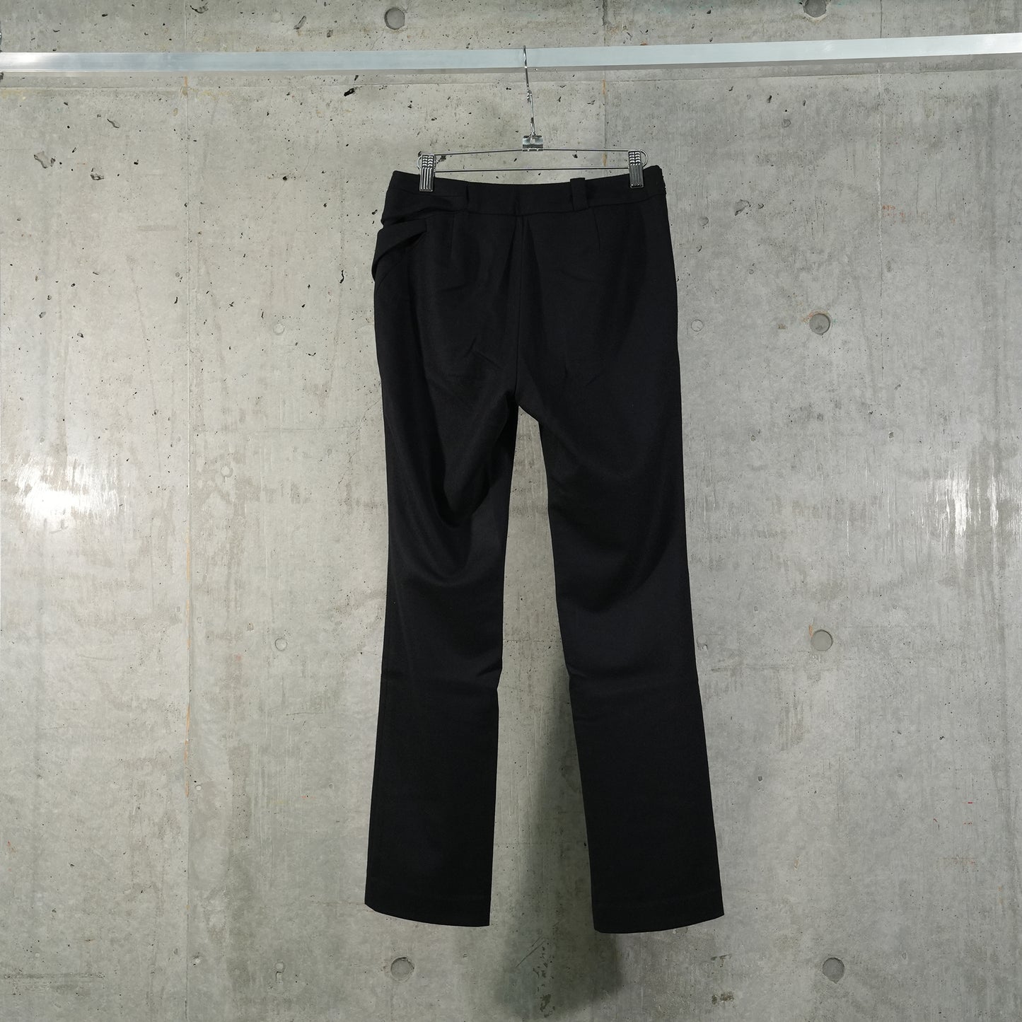 CINCHED POCKET PANTS w/ LEATHER BELT / BLACK